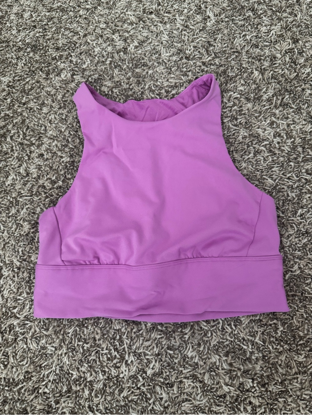 All in Motion - Cropped High Neck Sports Bra - Lavender Pink